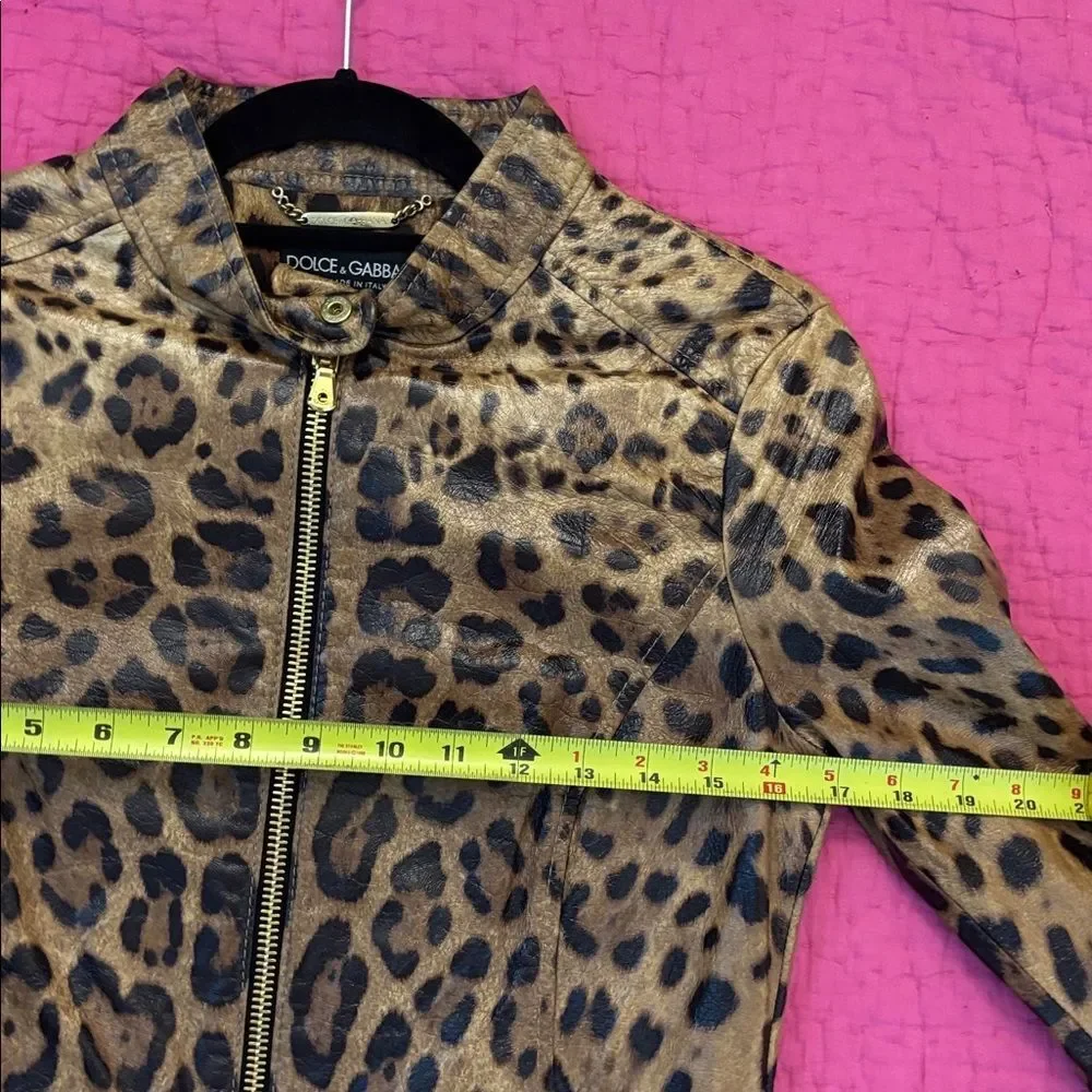 Dolce & Gabbana leopard genuine leather jacket, S - Picture 12 of 16